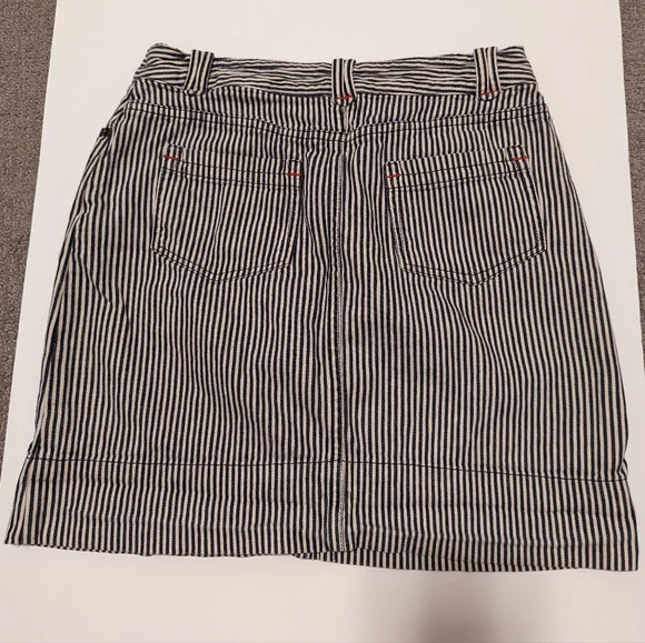 Boden navy blue white stripe nautical skirt size 8 - Picture 2 of 3